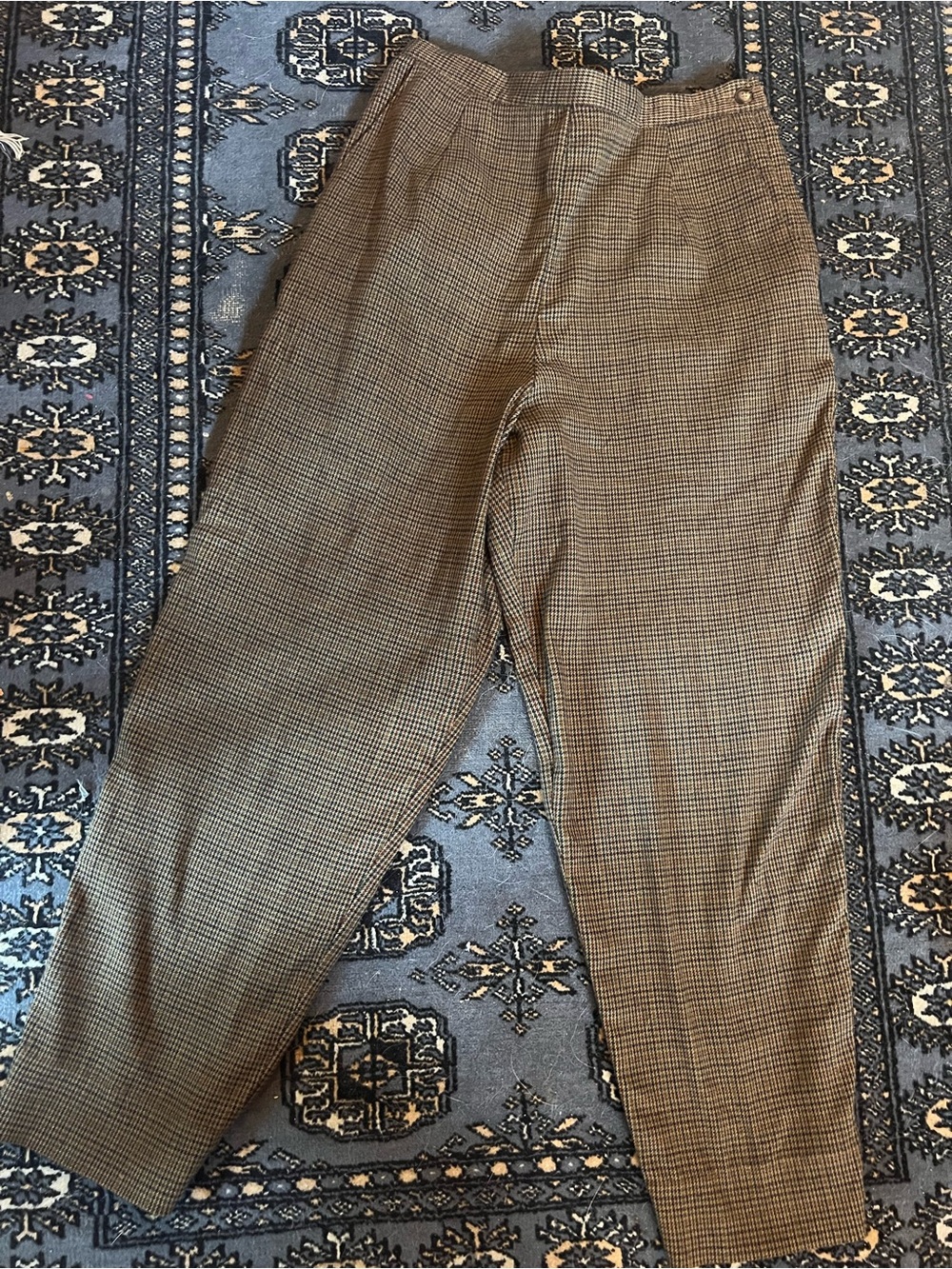 Vintage Hillard & Hanson Dress Pants — Brown Houndstooth Weave